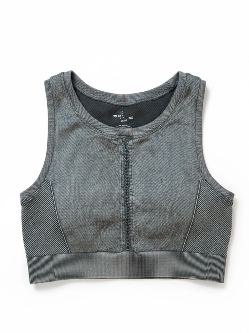 Aerie Offline Seamless Macrame Longline Sports Bra Smoked Gray XL